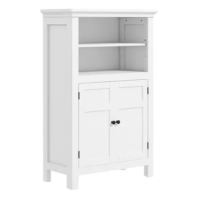 HOMCOM Modern Bathroom Storage Cabinet with Open Shelves, White