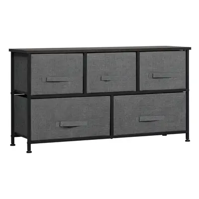 HOMCOM Chest of Drawers, Drawer Fabric Dresser for Bedroom, Dark Grey