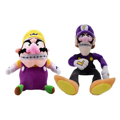 2PCS Super Mario Wario Waluigi Plush Doll Stuffed Toy Kids Gift UK