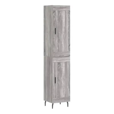 (grey sonoma, wood door) vidaXL Highboard Sideboard Tall Storage Cabinet Side Cabinet Engineered