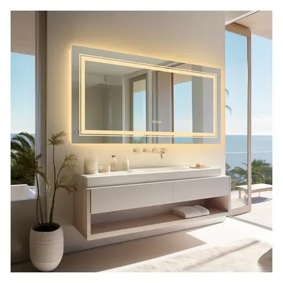 1400x700mm Led Bathroom Mirror Dimmable | Demister | Touch Sensor