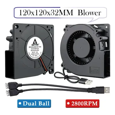 (12032 Ball 5V) GDSTIME Dual 40mm 60mm 80mm 92mm 120mm 140mm 5V USB Fan w in USB Cable USB Contr