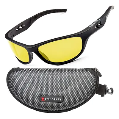 Night Driving Glasses Anti Glare - ZILLERATE Polarised Lenses Filter Dazzling Headlights, Men & 