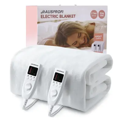 (165*137cm) Electric Blanket King Size, Heated Blanket Bed Heater with Dual Control Heat Setting