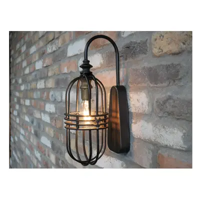 Industrial Style Indoor Wall Light | Battery Operated | BLACK