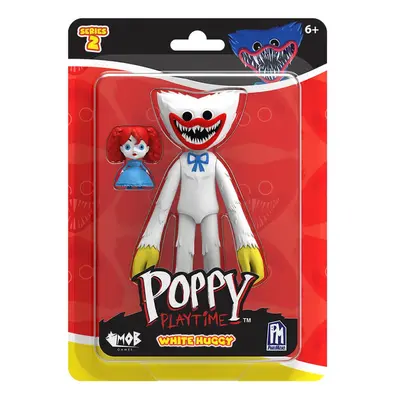 Poppy Playtime - White Huggy Wuggy Action Figure (5 Tall Posable Figure, Series 2)