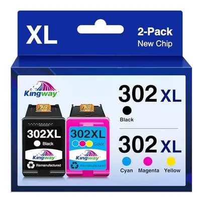 302XL Ink Cartridges Black and Colour for HP Ink Cartridges Combo Pack Remanufactured for HP Env