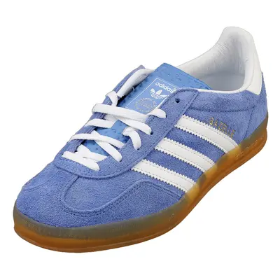 (5.5) adidas Gazelle Indoor Womens Fashion Trainers in Blue White