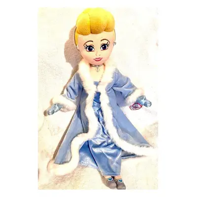 Cinderella soft plush doll toy in winter holiday jacket new