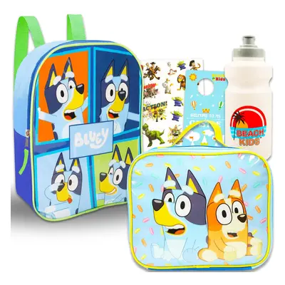 Disney Bluey Backpack and Lunch Box Set - Bluey Backpack Toddler Bundle Includes 11"" Bluey Back