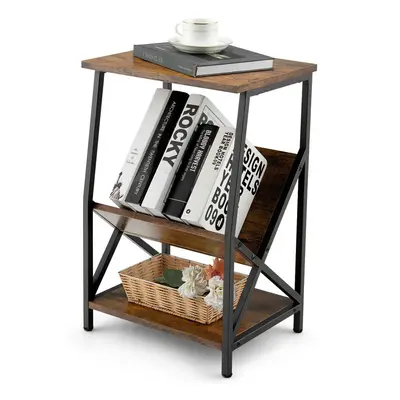 Record Holder Shelf 3-Tier Record Player Stand w/ Magazine Holder