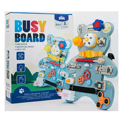 DYZI TODDLER BUSY BOARD BEAR PRESCHOOL MONTESSORI TOYS SENSORY PROMOTE MOTOR SKILL, BUSY BRAIN T