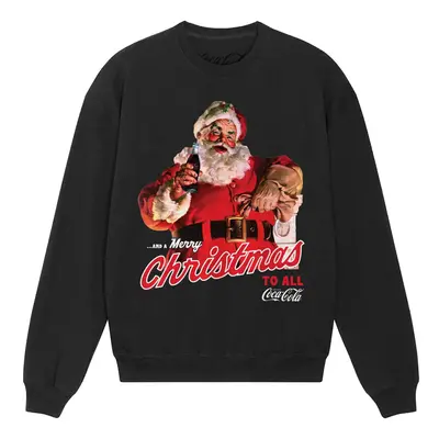 (XXL, Black) Coca-Cola Unisex Adult Santa Claus Sweatshirt