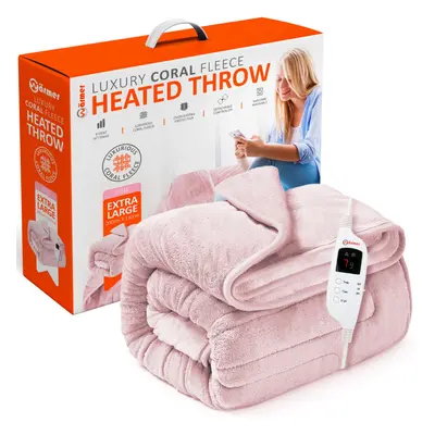 (Pink) WÃ¤rmer Electric Heated Throw Blanket - Extra Large