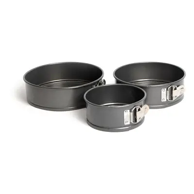 MasterClass Non-Stick Spring Form Loose Base Cake Pan Bundle, Includes Round Tins, sizes 15cm, 2