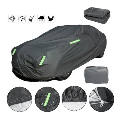 2-layer Sedan Full Car Cover Waterproof Dustproof Rainproof And Cotton Jersey With Reflective St