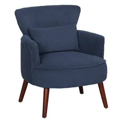 HOMCOM Armchair with Padded Seat and Backrest for Living Room, Blue