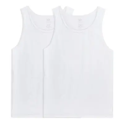 Fruit of the Loom Men's Eversoft Cotton T-Shirts S-4XL Tank-2 Pack-White X-Large