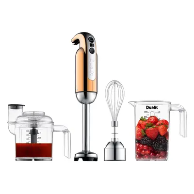 Dualit 700W Hand Blender - Stainless Steel Blade, Tritan Jug, Chopper Bowl & Whisk - Copper