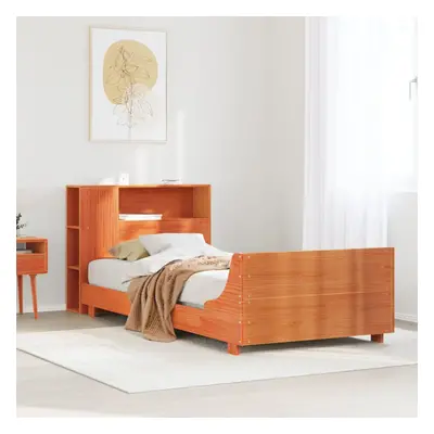 vidaXL Bed Frame without Mattress Wax Brown 90x190 cm Single Solid Wood Pine