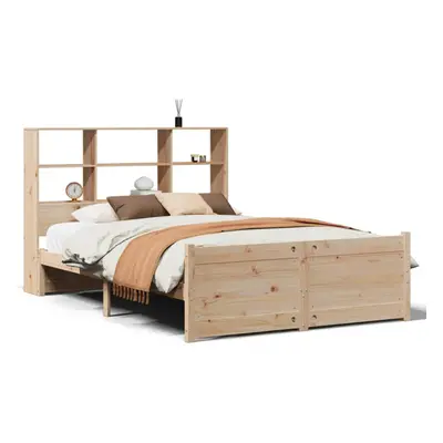 vidaXL Bookcase Bed without Mattress Home Bed Base 140x200cm Solid Wood Pine