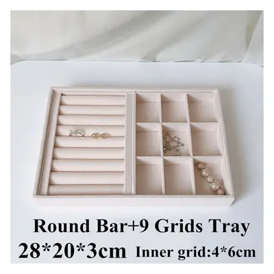 () Jewelry Display Organizer Box Storage Showcase Necklaces Earrings Ring Tray