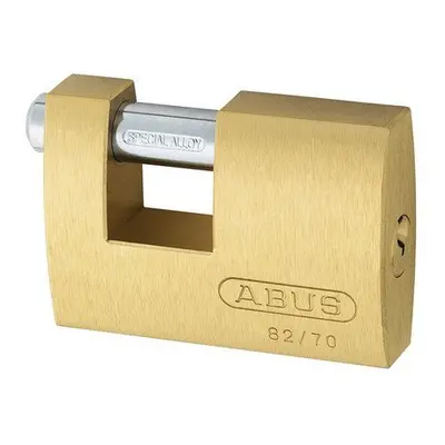 ABUS 8270C 82/70 70mm Monoblock Brass Shutter Padlock Carded