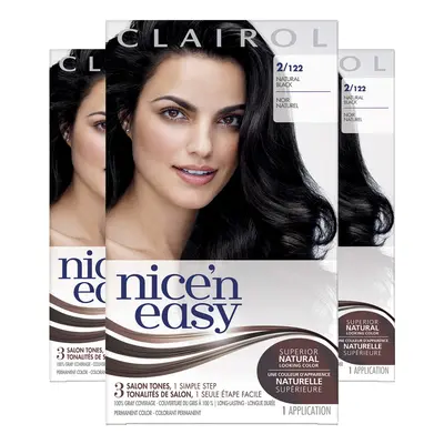 Clairol Nice'n Easy Liquid Permanent Hair Dye Black Hair Color Pack of