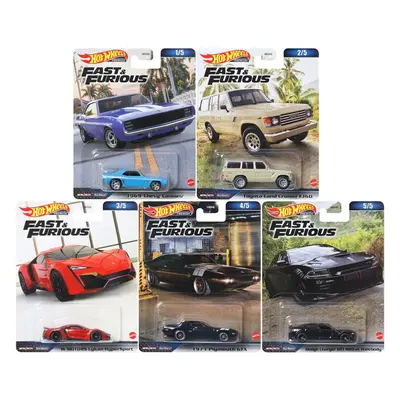 Hot Wheels Fast & Furious Premium Diecast Car Complete Set of V