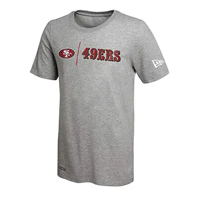 New Era NFL Men's Gametime Dri-Tek Cool Grey Short Sleeve T-Shirt, San Francisco 49ers, Small