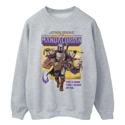 (L, Sports Grey) Star Wars Mens The Mandalorian More Than I Signed Up For Sweatshirt