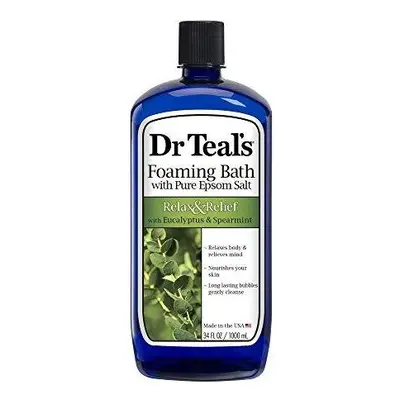 Dr Teal's Pure Epsom Salt Foaming Bath to Relax and Relief with Eucalyptus and Spearmint, Litre