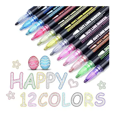 Maqhpu Glitter Pens Outline Marker Pens, Gifts for Year Old Girls, Easter Gifts for Kids, Colour