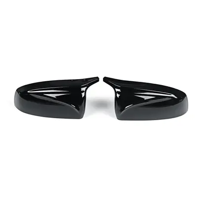 Glossy Black Style Rear View Mirror Cap Cover Replacement Pair