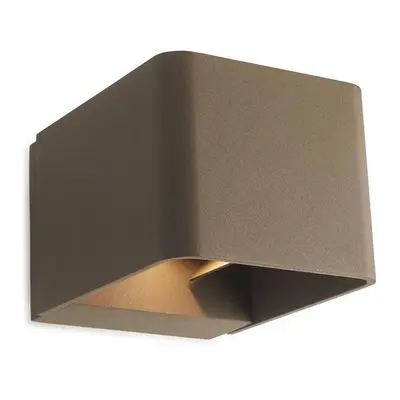 Leds-C4 Wilson - Outdoor LED Up Down Wall Light Brown 855lm 3000K IP65