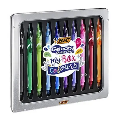 Bic Gel-ocity Quick Dry My Box of Colours Gel Ink Pens - Metal TIN of