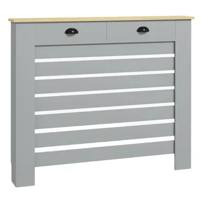 HOMCOM Radiator Cover with Drawer, Horizontal Slat, 111cm, Grey