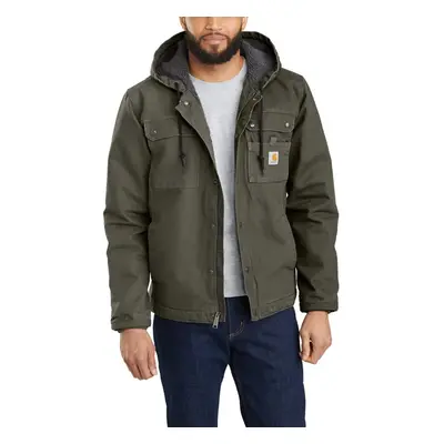 Carhartt Men's Relaxed Fit Washed Duck Sherpa-Lined Utility Jacket Moss Medium