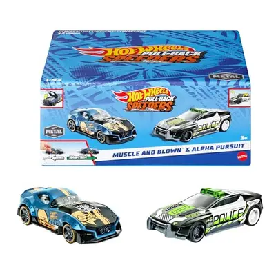 Pull-Back Speeders Set of Toy Cars in 1:43 Scale, Pull Cars Backward & Release, High-Performance