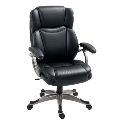 HOMCOM Tilting Executive Office Chair, PU Leather Desk Chair, Black