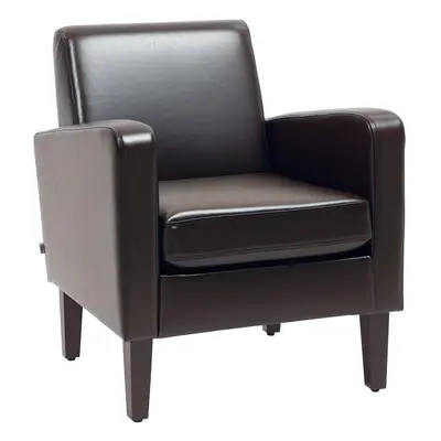 HOMCOM Armchair Accent Chair with Eucalyptus Wood Legs for Bedroom Brown