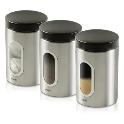 Addis Deluxe Canisters, Stainless Steel, Pack of