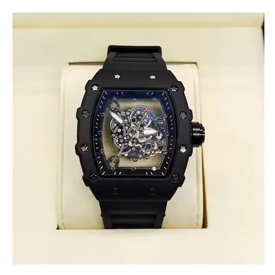 (Black) Richard 3-pin transparent bottoming full function men's watch top brand luxury watch men