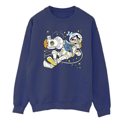 (S, Navy Blue) Disney Mens Goofy Reading In Space Sweatshirt