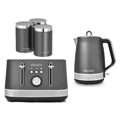 Morphy Richards Illumination Titanium Grey Kettle Toaster & Canisters