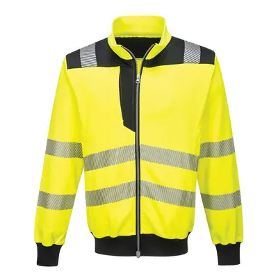 (4XL, Yellow/Black) Portwest Mens PW3 Hi-Vis Full Zip Sweatshirt