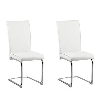 Set of Dining Chairs ROVARD Faux Leather Off-White