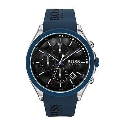 BOSS Velocity Men's Stainless Steel Quartz Watch with Silicone Strap, Blue, (Model: 1513717)