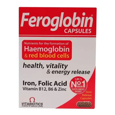 Vitabiotics Feroglobin Original Tablets, With Iron, Folic Acid, Vitamin B12, B6 & Zinc