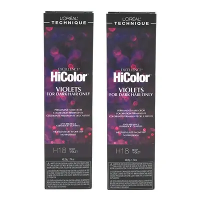 (H18 - Pack of 2) L'Oreal HiColor H18 Deep Violet For Dark Hair